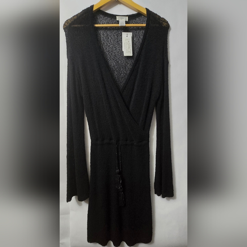 Elegant Black Knit Swim Coverup